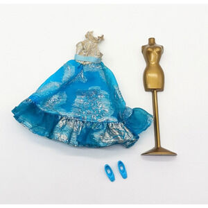 Vintage Topper Dawn #812 Starlight Ball Dress Blue Shoes Stand